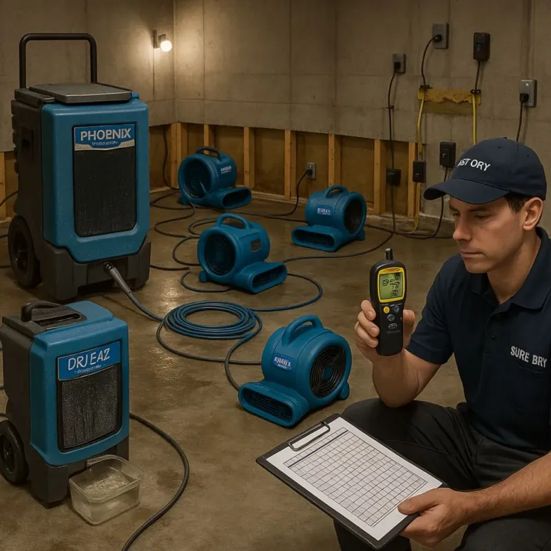 Structural Drying and Dehumidification process in Wichita Falls, TX
